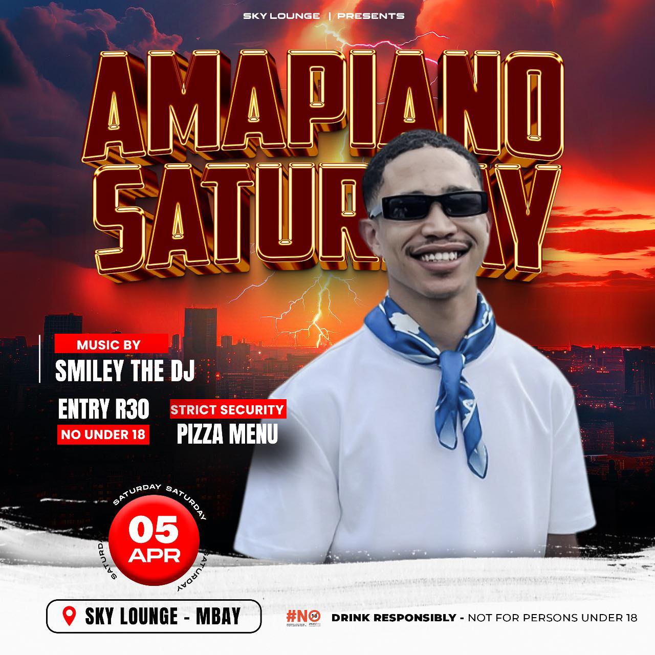 amapiano saturday at sky lounge 5 april 25