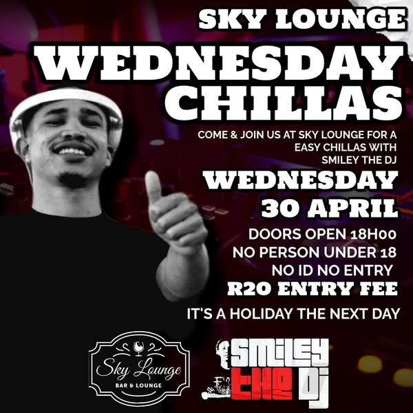 wednesday chillas sky lounge 30 april
