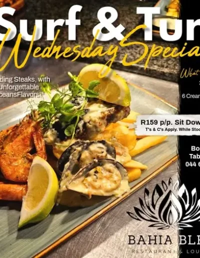 surf and turf wednesday special at bahia bleu
