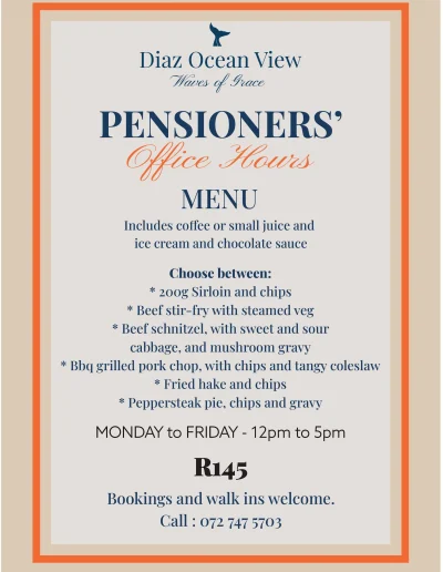 pensioners weekly specials