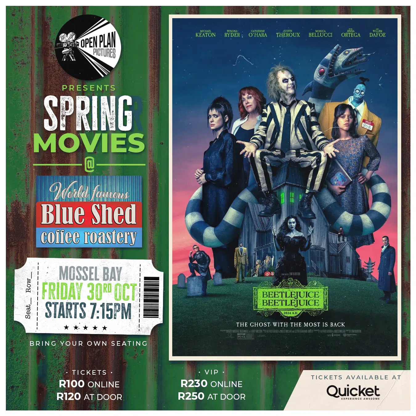 beetlejuice 30 october 26 the blue shed at 19h15 beetlejuice 30 october 26 the blue shed at 19h15