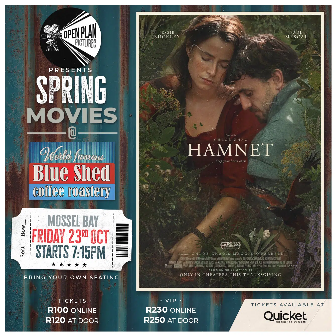 hamnet 3 october 26 the blue shed at 19h15 hamnet 3 october 26 the blue shed at 19h15