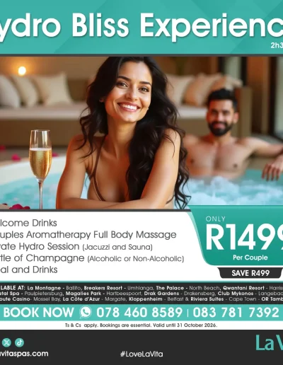 hydro bliss experience la vita spa october 26 special
