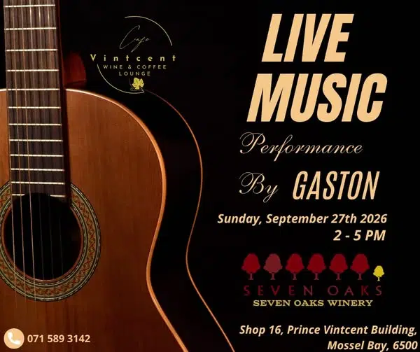 live music by gaston at cafe vincent 27 sept 26 from 14h00 to 17h00 live music by gaston at cafe vincent 27 sept 26 from 14h00 to 17h00